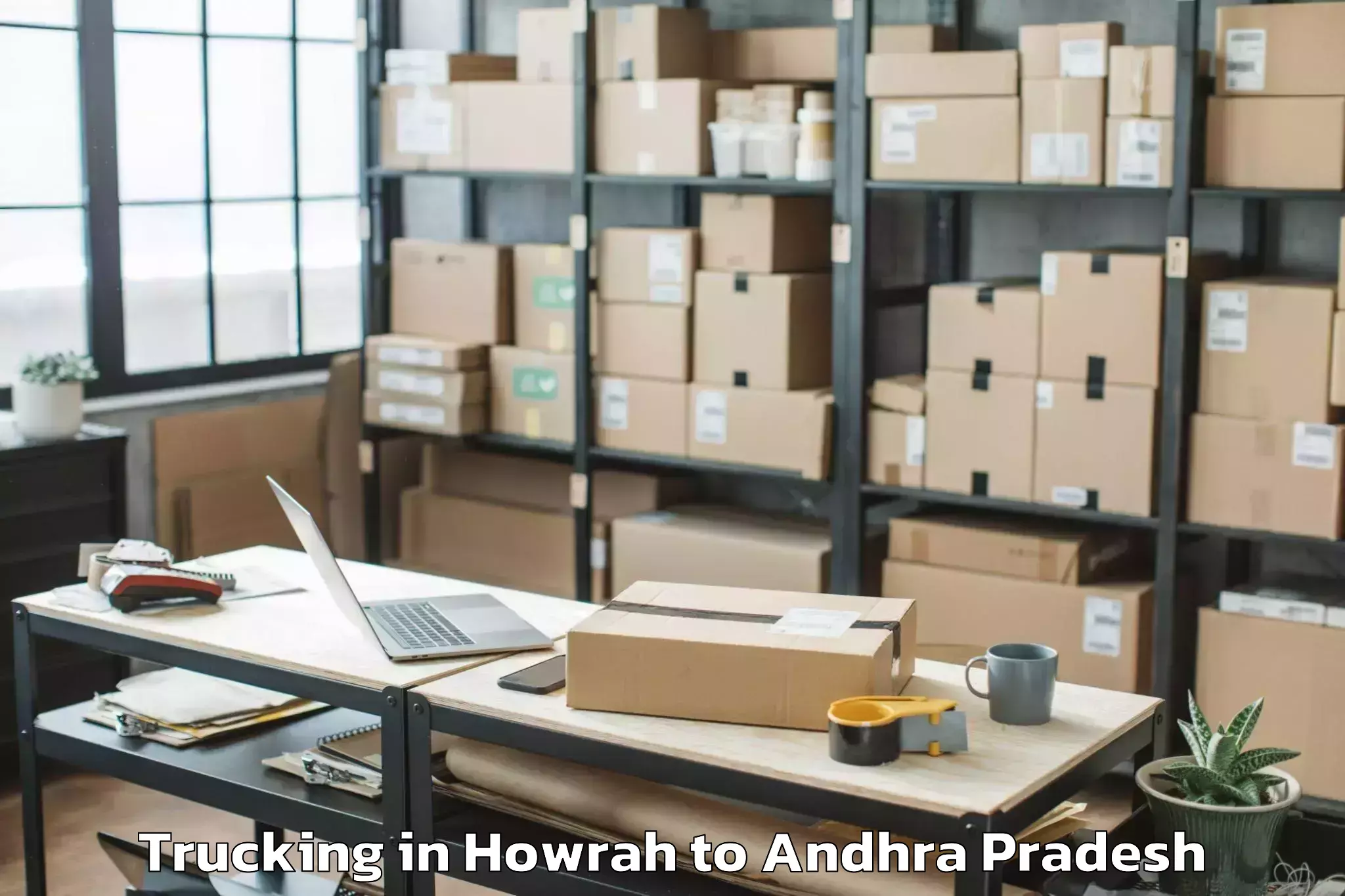 Leading Howrah to Akividu Trucking Provider